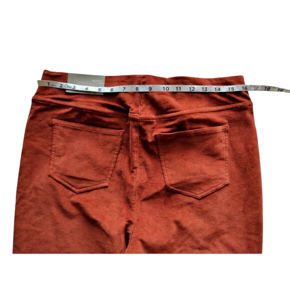 New Soft Surroundings Women's Pull-On Skinny Ankle Corduroy Pants Brown Size MP - Picture 6 of 9